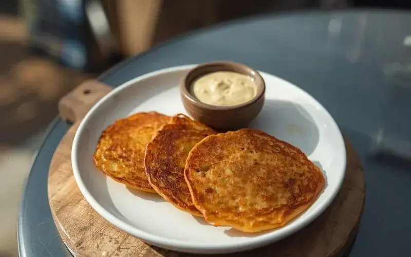 Драники с чесночным соусом